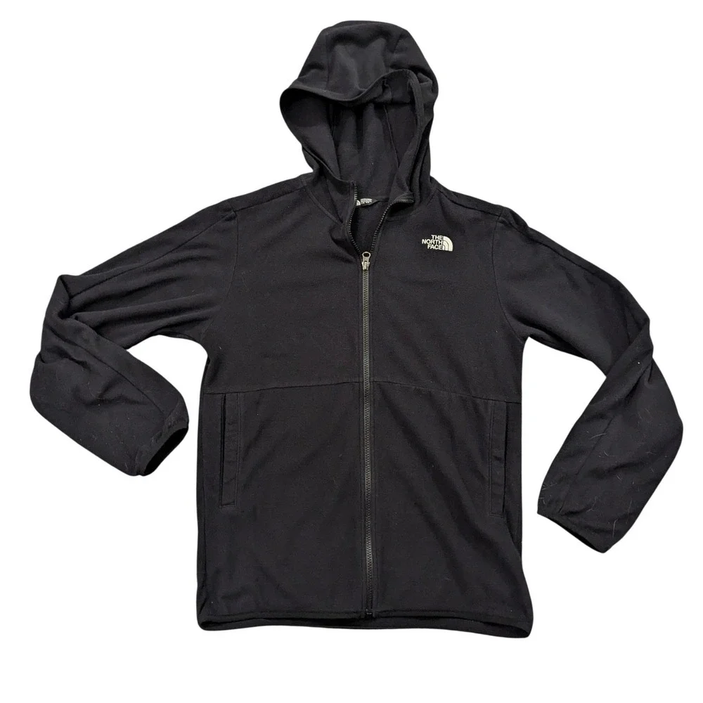 The North Face Fleece Hoodie Youth XL 18/20 Black Full‎ Zip Gorpcore Jacket